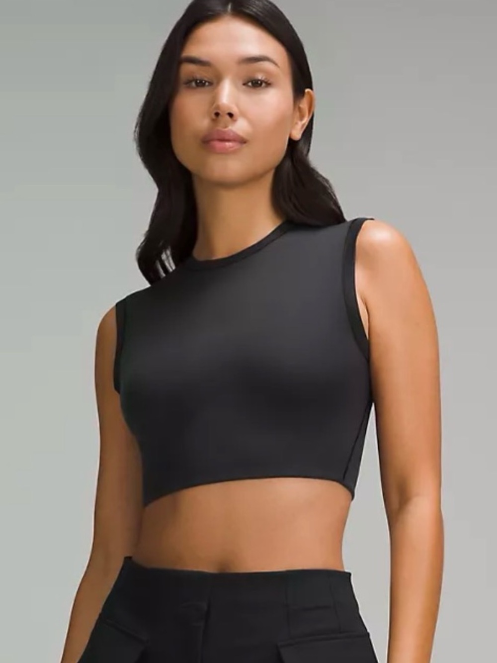 Lululemon Wundermost Ultra-Soft Nulu Super-Cropped Tank Top. Black. Medium